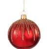 Käthe Wohlfahrt Baumkugeln Und Set-Angebote-Glaskugel Rot Mit Glitterdach, 8 Cm