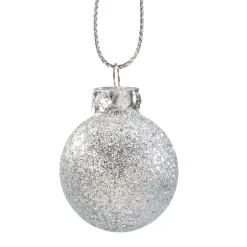 Käthe Wohlfahrt Baumkugeln Und Set-Angebote-Glaskugel Silber Mit Glitzer, 3Cm