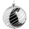 Käthe Wohlfahrt Baumkugeln Und Set-Angebote-Glaskugel Silber Mit Silber Spiraldekor, 10 Cm