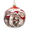 Käthe Wohlfahrt Baumkugeln Und Set-Angebote-Glaskugel Weis Katzenweihnacht, 10 Cm