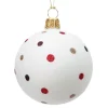 Käthe Wohlfahrt Baumkugeln Und Set-Angebote-Glaskugel Weis Matt Mit Glitzerpunkten, 6 Cm