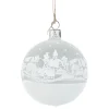 Käthe Wohlfahrt Baumkugeln Und Set-Angebote-Glaskugel Weis Matt "Weihnachtsdorf", 7 Cm