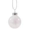 Käthe Wohlfahrt Baumkugeln Und Set-Angebote-Glaskugel Weis Mit Silber Glimmer, 3 Cm