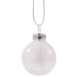 Käthe Wohlfahrt Baumkugeln Und Set-Angebote-Glaskugel Weis Mit Silber Glimmer, 3 Cm