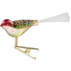 Poesie in Glas Baumschmuck Aus Glas-Glasvogel Gold-Bunt