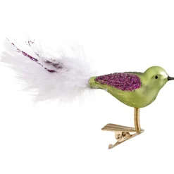 Poesie in Glas Baumschmuck Aus Glas-Glasvogel Grun-Lila