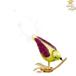Poesie in Glas Baumschmuck Aus Glas-Glasvogel Grun-Lila