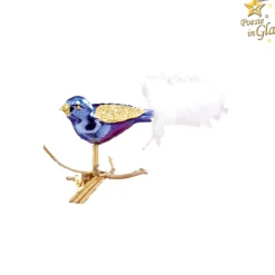 Poesie in Glas Baumschmuck Aus Glas-Glasvogel Lila/Gold