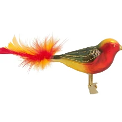 Poesie in Glas Baumschmuck Aus Glas-Glasvogel Rot-Grun