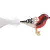 Poesie in Glas Baumschmuck Aus Glas-Glasvogel Rot-Schwarz-Weis