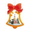 Käthes Original Baumschmuck Aus Holz-Glocke Mit Seiffener Kirche