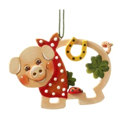 Käthes Original Baumschmuck Aus Holz-Glucks-Schwein