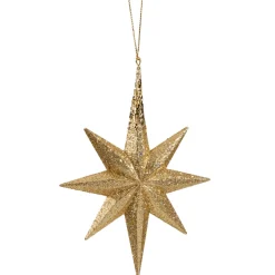 Käthe Wohlfahrt Baumschmuck Aus Kunststoff-Goldener Glimmer-Stern
