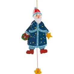 Käthes Original Baumschmuck Aus Holz-Hampelmann Weihnachtsmann