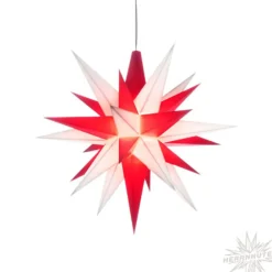 Herrnhuter Sterne Sterne-Herrnhuter Papierstern, Weis/Rot, 40Cm