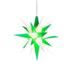 Herrnhuter Sterne Sterne-Herrnhuter Stern Grun/Weis, 13Cm, Kunststoff