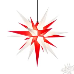 Herrnhuter Sterne Sterne-Herrnhuter Stern, Weis-Rot, 68 Cm