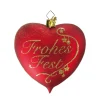 Poesie in Glas Baumschmuck Aus Glas-Herz "Frohes Fest"
