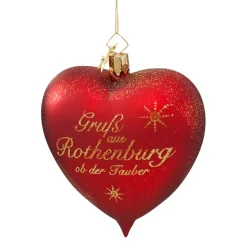Poesie in Glas Rothenburg Motive-Herz "Grus Aus Rothenburg"