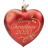Poesie in Glas Baumschmuck Aus Glas-Herz "Merry Christmas 2020"