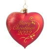 Poesie in Glas Baumschmuck Aus Glas-Herz "Merry Christmas 2022"