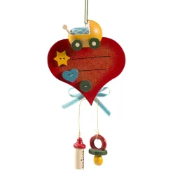 Käthes Original Baumschmuck Aus Holz-Herz Mit Kinderwagen (Baby'S First Christmas)