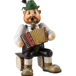 Käthes Original Bayern Motive-Holzknoddl "Bayerischer Musiker", Rauchermannchen