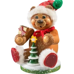 Käthes Original Räuchermänner-Holzknoddl "Weihnachtsteddy", Rauchermannchen