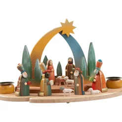 Käthes Original Krippen Und Krippenfiguren-Kerzenhalter "Heilig Abend"