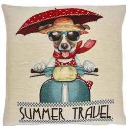 Käthe Wohlfahrt Wohndeko-Kissenhulle "Ein Hund Auf Sommerreise"