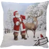 Sandner Wohndeko-Kissenhulle "Weihnachtsmann Mit Hirsch"