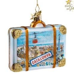 Poesie in Glas Baumschmuck Aus Glas-Koffer Barcelona