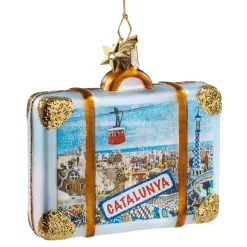 Poesie in Glas Baumschmuck Aus Glas-Koffer Barcelona