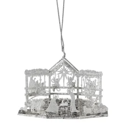 Käthe Wohlfahrt Baumschmuck Aus Messing-Krippenszene, Silber