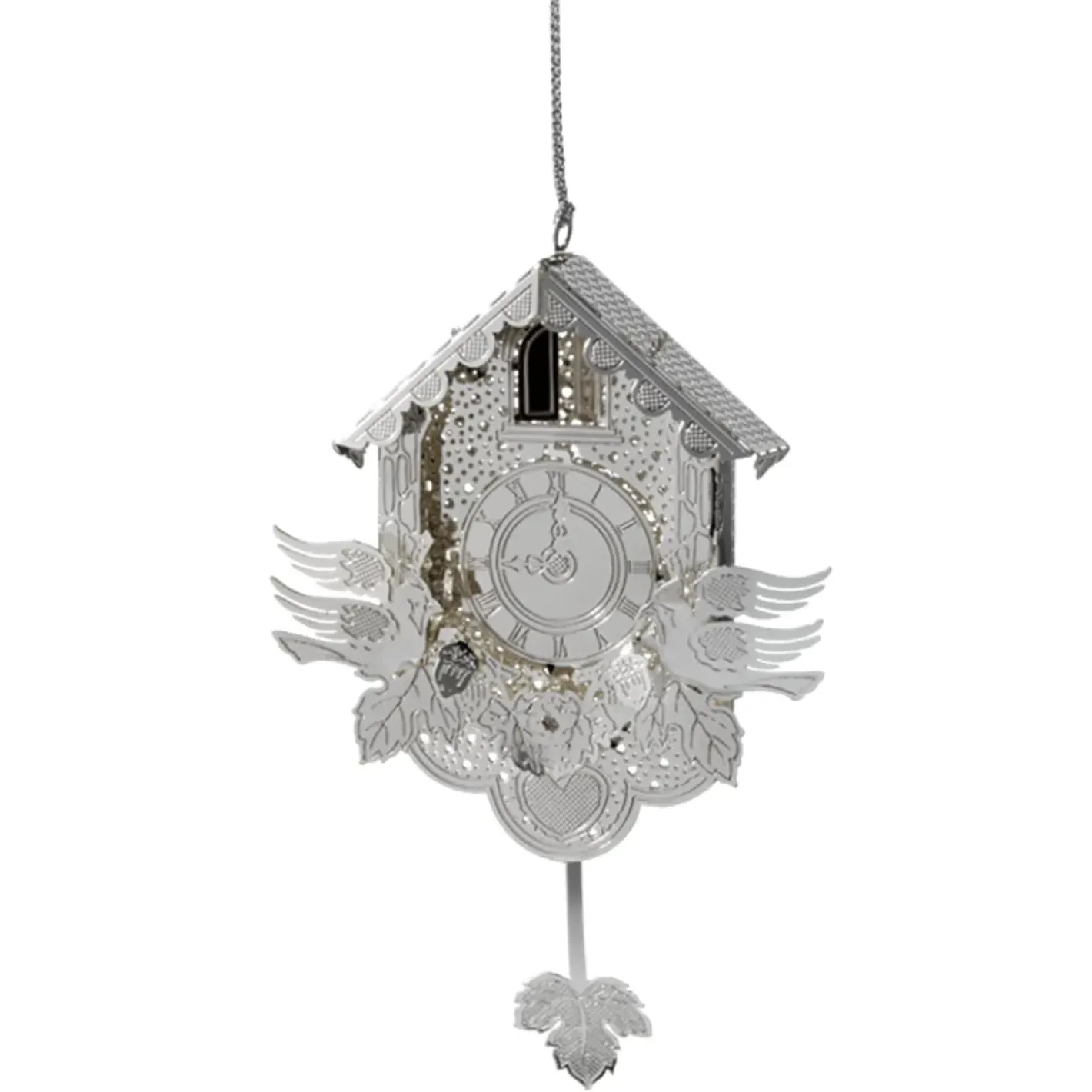 Käthe Wohlfahrt Baumschmuck Aus Messing-Kuckucksuhr, Versilbert