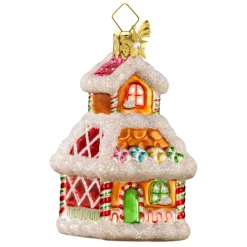 Poesie in Glas Baumschmuck Aus Glas-Lebkuchen-Haus