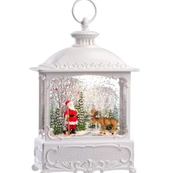 KONSTSMIDE Laternen-Led Schneelaterne "Weihnachtsmann Mit Elch", 30 Cm