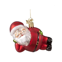 Poesie in Glas Baumschmuck Aus Glas-Liegender Weihnachtsmann