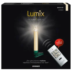Krinner Beleuchtung Außenbereich-Lumix Superlight 10 Kerzen Basis Set In Elfenbein