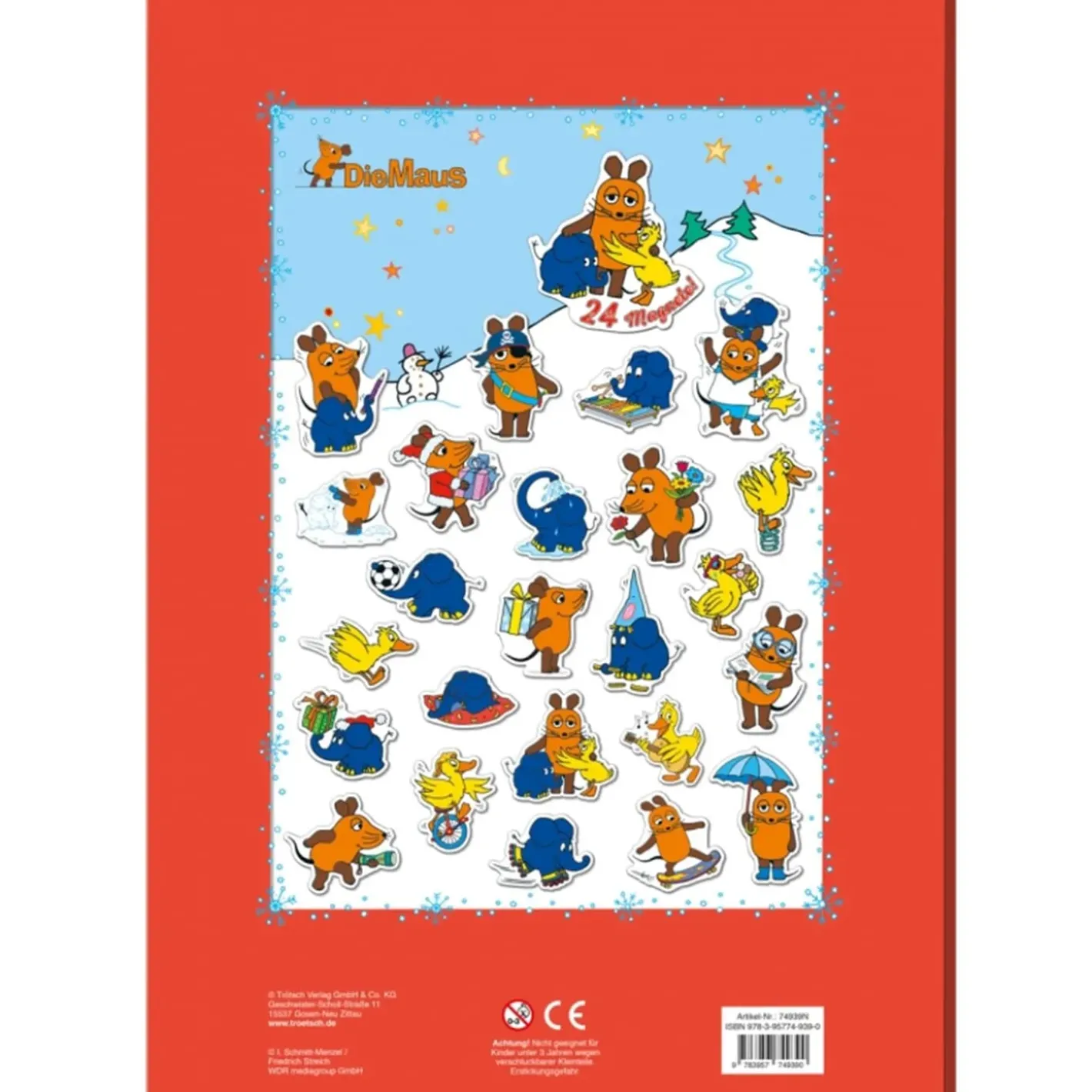 Trötsch Verlag Die Maus-Magnet-Adventskalender "Die Maus"