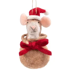 Käthe Wohlfahrt Baumschmuck Aus Filz-Maus Im Sackchen Aus Filz