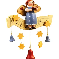 Käthes Original Baumschmuck Aus Holz-Musizierender Engel
