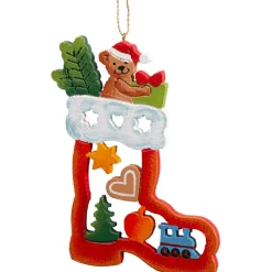 Käthes Original Baumschmuck Aus Holz-Nikolausstiefel Mit Teddy