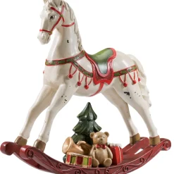 Käthe Wohlfahrt Standfiguren-Nostalgisches Schaukelpferd, Weis
