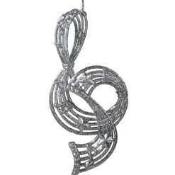 Käthe Wohlfahrt Baumschmuck Aus Kunststoff-Notenschlussel,Silber