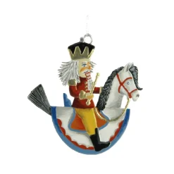 Käthes Original Baumschmuck Aus Zinn-Nussknacker Auf Schaukelpferd