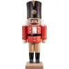 HODREWA Nussknacker-Nussknacker "Gardesoldat", Rot/Lasiert, 20,5 Cm