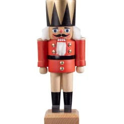 HODREWA Nussknacker-Nussknacker "Konig", Rot/Lasiert, 20,5 Cm