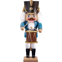 HODREWA Nussknacker-Nussknacker "Trommler", Blau/Lasiert, 30 Cm