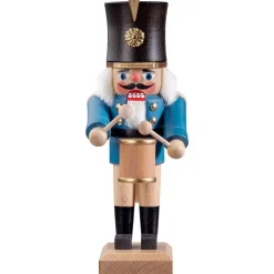 HODREWA Nussknacker-Nussknacker "Trommler", Blau/Lasiert, 20,5 Cm